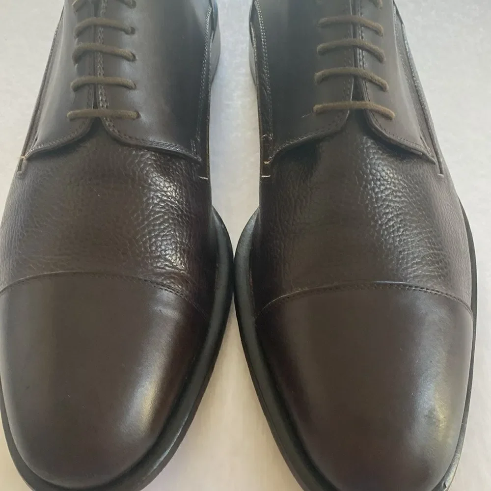Bruno Magli Men’s Dark Brown Leather Derbys Size 8.5 M . Made in Italy